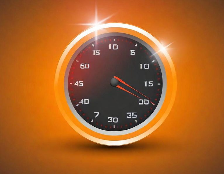 Runde Uhr mit orangefarbenem Rand